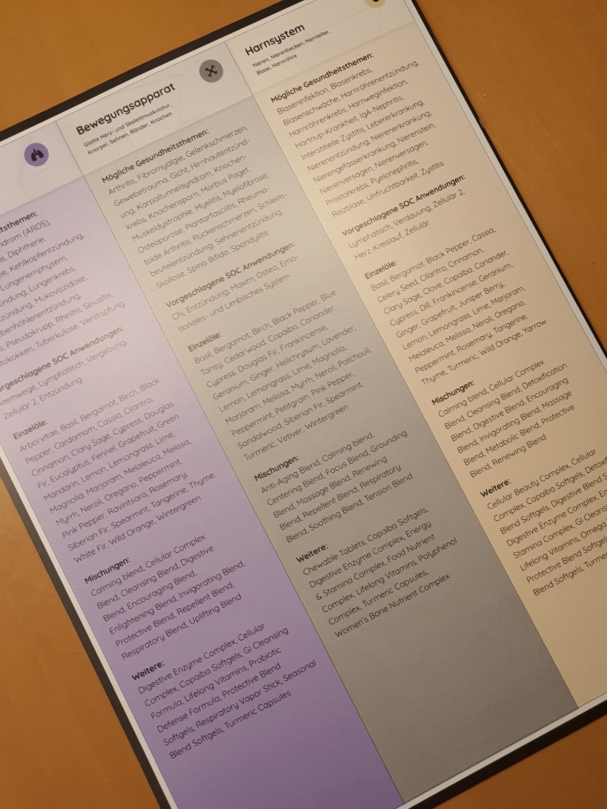 Symphony of the Cells™ Körpersysteme Diagramm – 2020 Ausgabe – Deutsch