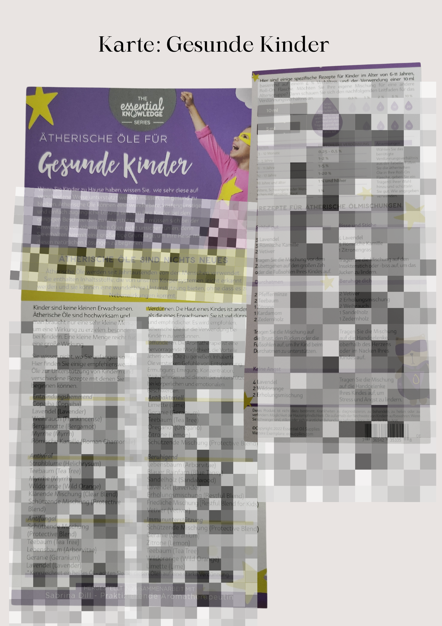 Ätherische Öle für gesunde Kinder Karte