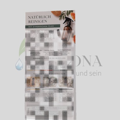 Karte Natürlich Reinigen mit ätherischen Ölen Haushaltshelfer