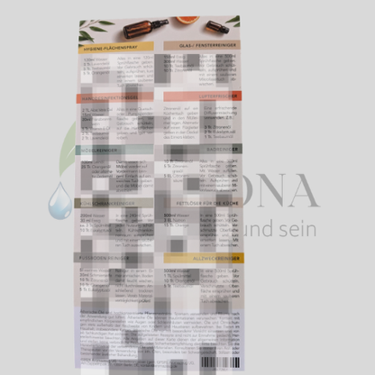 Karte Natürlich Reinigen mit ätherischen Ölen Haushaltshelfer