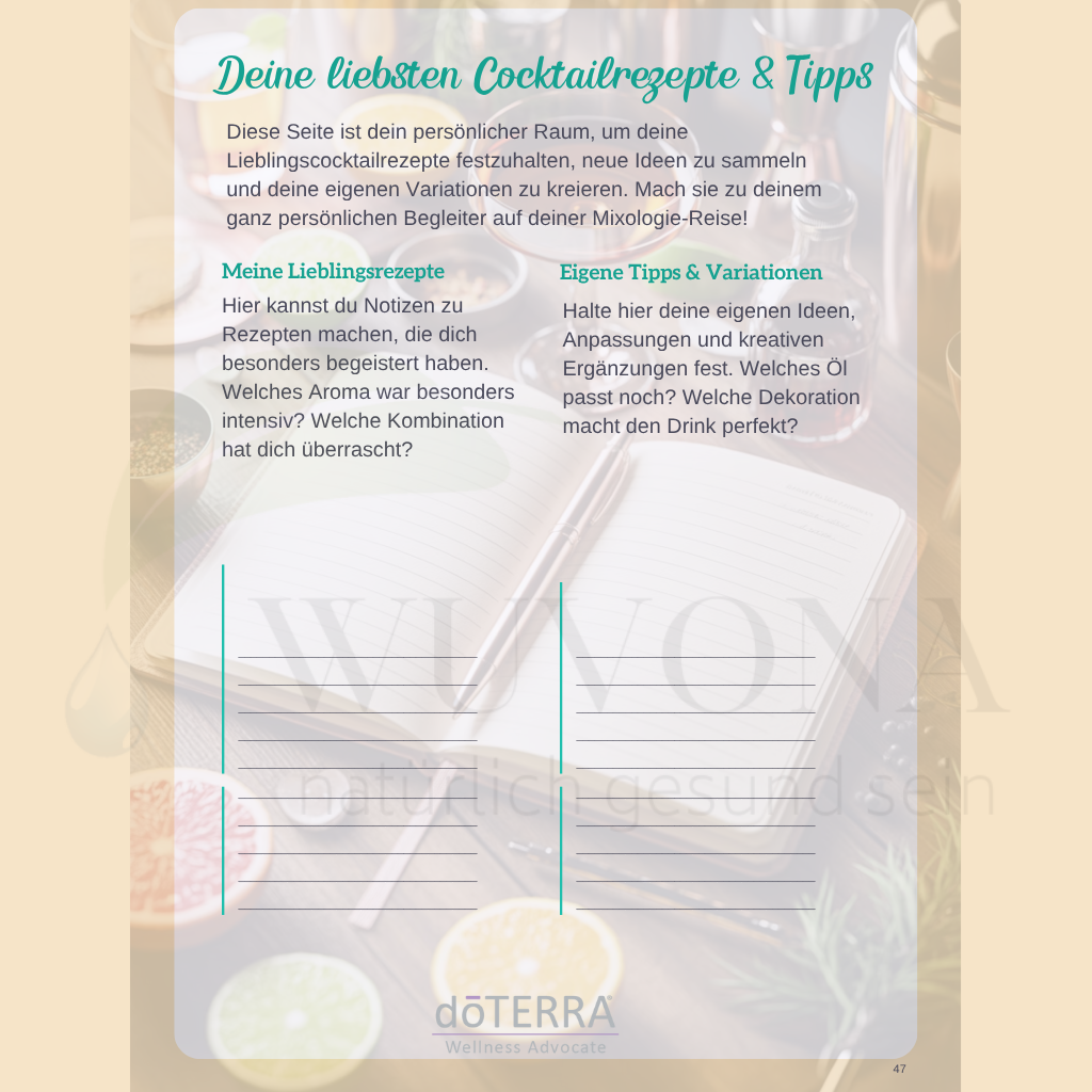 Cocktails meets Oils - Dein Cocktail Rezeptheft