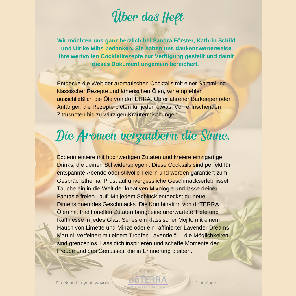 Cocktails meets Oils - Dein Cocktail Rezeptheft